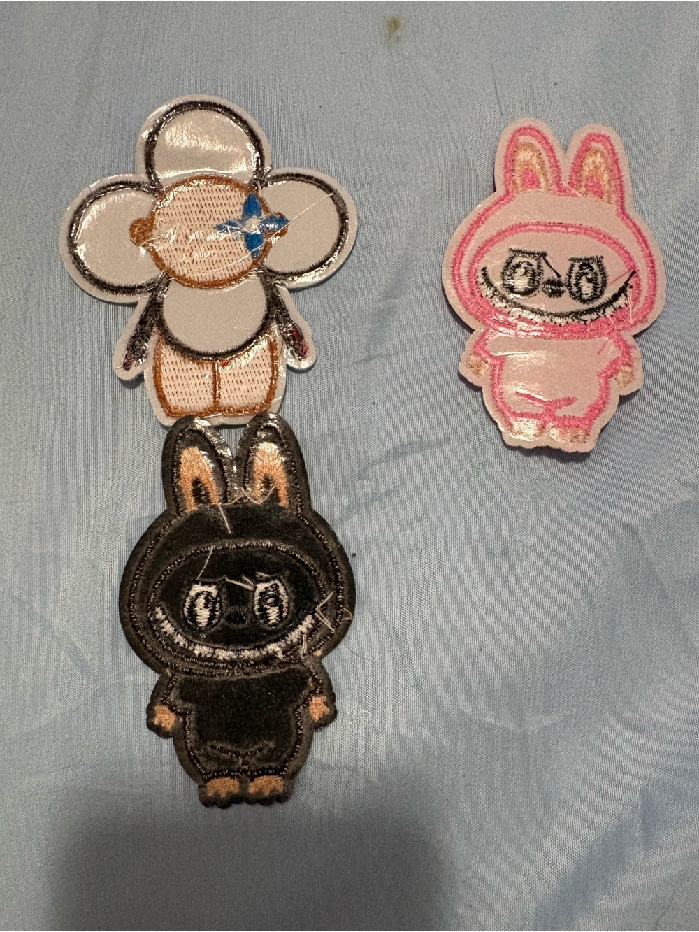 Pink and Black Character Patch Set